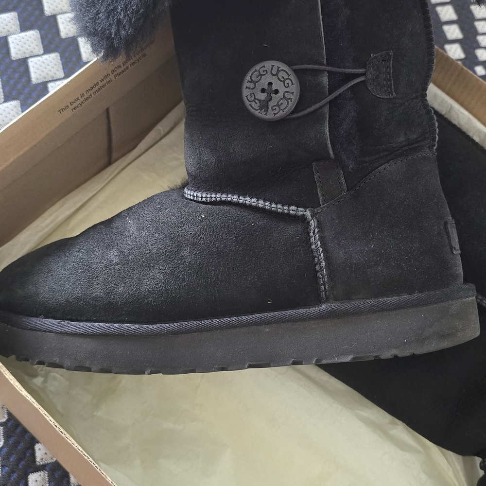 UGG Black Bailey Button Triplet Boots - Picture 3 of 4